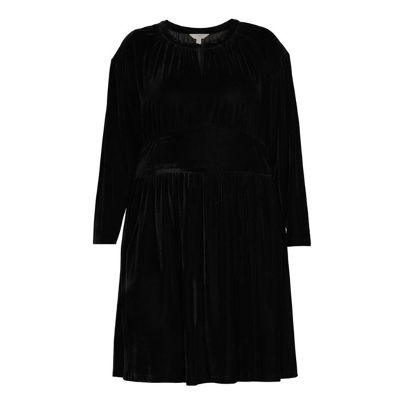 NWT- Terra & Sky Keyhole Black Velvet Dress- Size 1X - Picture 2 of 7